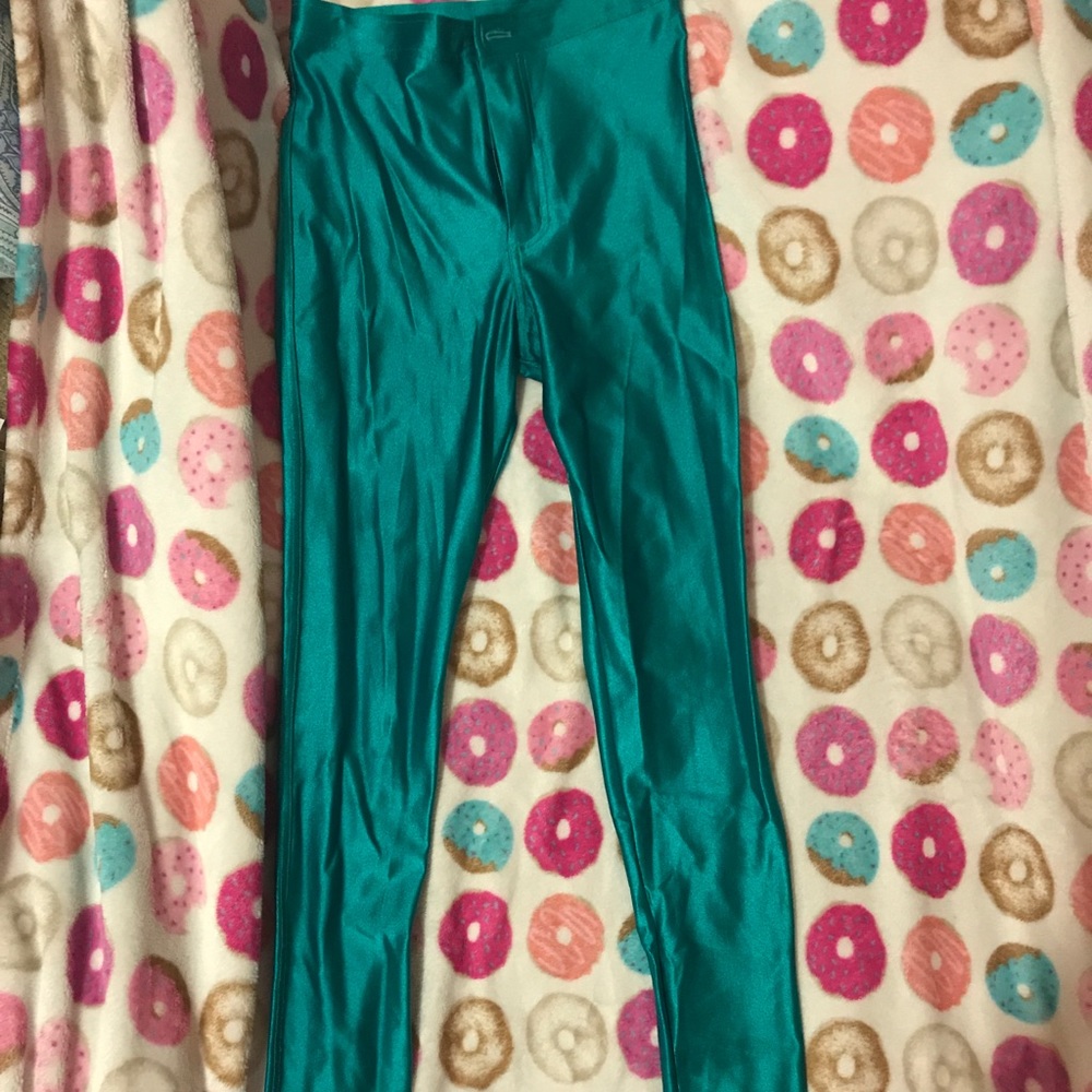 American Apparel Teal Disco Pants